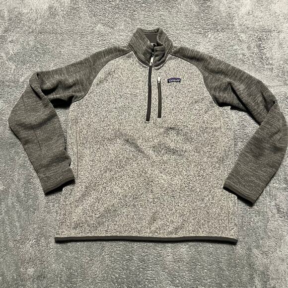 Patagonia Better Sweater Mens Large Two Tone Gray Quarter Zip Sweatshirt ** - Picture 1 of 7